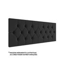 Ver imagem 2 de Cabeceira Casal Elisa Suede Capitonê Estofada Design Clássico e Sofisticado - Preto