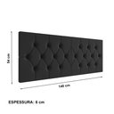 Ver imagem 4 de Cabeceira Casal Elisa Suede Capitonê Estofada Design Clássico e Sofisticado - Preto
