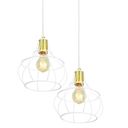 Ver imagem 3 de Lustre Pendente Duplo Aladim Aramado Branco Com Dourado