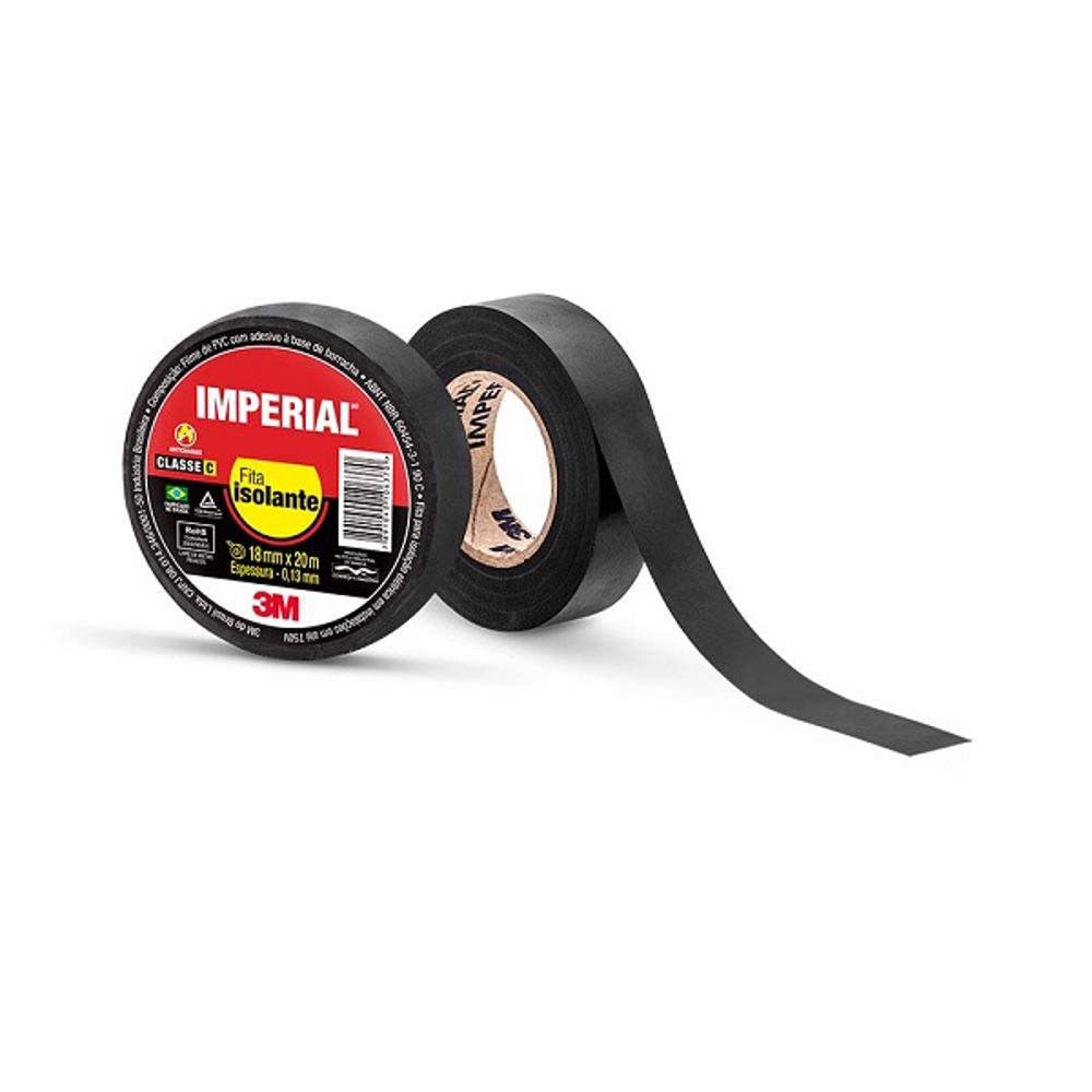 Fita Isolante Imperial 3m Preta 18mm X 20m