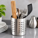 Ver imagem 3 de Kit 2 Escorredores de Talheres Inox Perfurado Porta Talheres Cozinha
