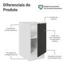Ver imagem 3 de Balcão de Cozinha 40 cm 1 Porta (sem Tampo) Branco/Preto Lux Madesa
