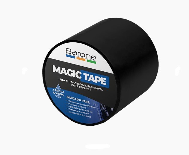 Fita Adesiva Magic Tape Preta 10x1,5 Metros Barone - 1