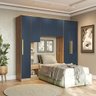 Quarto Modular Kappesberg Adapt Nogueira/azul Profundo 4 Peças 247cm - 2