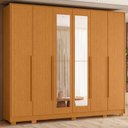 Ver imagem 6 de Guarda Roupa Casal Mercure com Espelho 06 Portas e Cômoda Verona 08 Gavetas Cinamomo - Móveis
