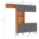 Ver imagem 2 de Cozinha Emilly 220cm 6 Portas 1 Gaveta Cinamomo/Grafite