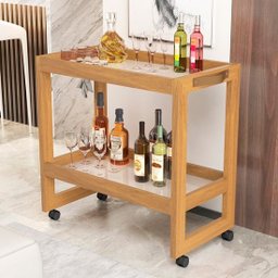 Carrinho Multiuso Com Rodizios e Prateleira Ambiente Madeira Salão Cozinha - Cores - Comprar Moveis  - 2