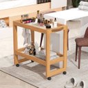 Ver imagem 3 de Carrinho Multiuso Com Rodizios e Prateleira Ambiente Madeira Salão Cozinha - Cores - Comprar Moveis