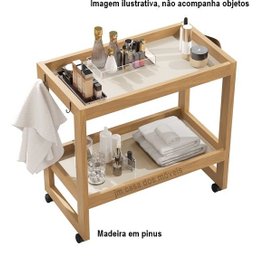 Carrinho Multiuso Com Rodizios e Prateleira Ambiente Madeira Salão Cozinha - Cores - Comprar Moveis  - 6