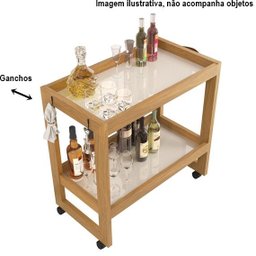 Carrinho Multiuso Com Rodizios e Prateleira Ambiente Madeira Salão Cozinha - Cores - Comprar Moveis  - 9
