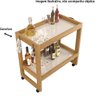 Carrinho Multiuso Com Rodizios e Prateleira Ambiente Madeira Salão Cozinha - Cores - Comprar Moveis  - 9