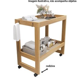 Carrinho Multiuso Com Rodizios e Prateleira Ambiente Madeira Salão Cozinha - Cores - Comprar Moveis  - 10