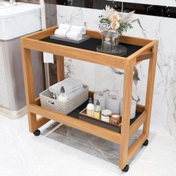 Carrinho Multiuso Com Rodizios e Prateleira Ambiente Madeira Salão Cozinha - Cores - Comprar Moveis  - 14