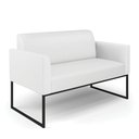 Ver imagem 1 de Sofá Namoradeira Base Industrial Preto Marisa Corino Branco D03 - D'Rossi
