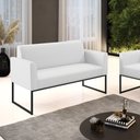 Ver imagem 2 de Sofá Namoradeira Base Industrial Preto Marisa Corino Branco D03 - D'Rossi