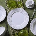 Ver imagem 4 de Prato Raso Porto Brasil Roma Branco 26cm Cerâmica Faiança Relevo Clássico