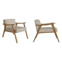 Ver imagem 2 de Kit 2 Poltronas Decorativas Madeira Maciça Jequitibá Assento com Persintas Elásticas Ravena