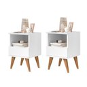 Ver imagem 1 de Kit Duas Mesas de Cabeceira Pés Palito - Pix - Branco