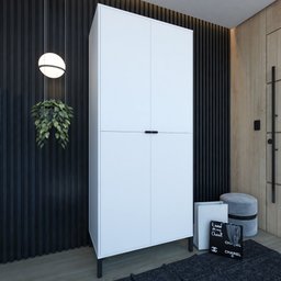 Armário Multiuso Soho 4 Portas Branco - Falkk - 1 Armário Multiuso Soho 4 Portas Branco - Falkk - 1