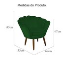 Ver imagem 6 de Kit 02 Poltronas Decorativa Pétala Pés Palito Suede Verde - DS Estofados