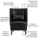 Ver imagem 4 de Poltrona Decorativa Verso Pes Madeira Courino Tcs 724 Moll
