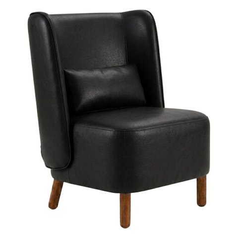 Poltrona Decorativa Verso Pes Madeira Courino Tcs 724 Moll