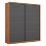 Guarda Roupa Casal Belga e Cômoda Atria Amêndola Grafito - Demartêz - 2