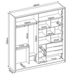 Guarda Roupa Casal Belga e Cômoda Atria Amêndola Grafito - Demartêz - 5 Guarda Roupa Casal Belga e Cômoda Atria Amêndola Grafito - Demartêz - 5