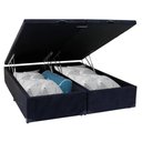 Ver imagem 3 de Cama Box Baú Casal Bipartido Suede Preto Emth 138x188x40