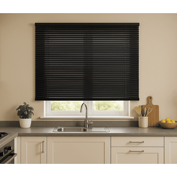 Persiana Horizontal Pvc 25mm Block Luxo 100larg X 220alt Preta - Quarto/sala/ Escritório/cozinha/lav - 1 Persiana Horizontal Pvc 25mm Block Luxo 100larg X 220alt Preta - Quarto/sala/ Escritório/cozinha/lav - 1