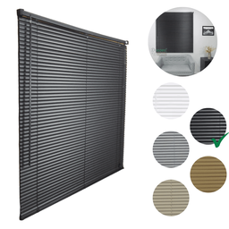 Persiana Horizontal Pvc 25mm Block Luxo 100larg X 220alt Preta - Quarto/sala/ Escritório/cozinha/lav - 3 Persiana Horizontal Pvc 25mm Block Luxo 100larg X 220alt Preta - Quarto/sala/ Escritório/cozinha/lav - 3