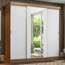 Ver imagem 1 de Guarda-roupa Casal Madesa Reno 3 Portas de Correr com Espelho