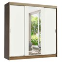 Ver imagem 3 de Guarda-roupa Casal Madesa Reno 3 Portas de Correr com Espelho