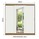 Ver imagem 4 de Guarda-roupa Casal Madesa Reno 3 Portas de Correr com Espelho