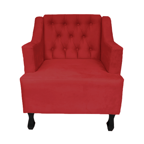 Poltrona Cadeira Decorativa Para Sala E Recepção Genesis Vermelho -LM DECOR