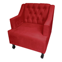 Ver imagem 2 de Poltrona Cadeira Decorativa Para Sala E Recepção Genesis Vermelho -LM DECOR