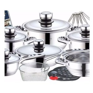 Conjunto de Panelas Aço Inox Cirúrgico Desing Alemão