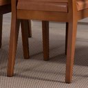 Ver imagem 6 de Conjunto com 2 Cadeiras de Madeira Maciça Estofada Ella - Natural C/ Pu Caramelo