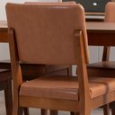 Ver imagem 3 de Conjunto com 2 Cadeiras de Madeira Maciça Estofada Ella - Natural C/ Pu Caramelo