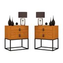 Ver imagem 1 de Conjunto 2 Criados Estilo Industrial com Puxadores de Couro