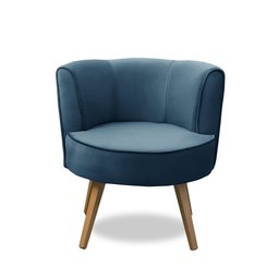 Kit 2 Poltronas Para Sala Decorativa Isa Suede Azul Adonai Estofados - 4