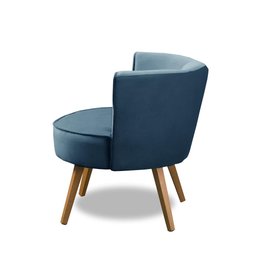 Kit 2 Poltronas Para Sala Decorativa Isa Suede Azul Adonai Estofados - 5