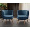 Kit 2 Poltronas Para Sala Decorativa Isa Suede Azul Adonai Estofados - 1