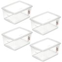 Ver imagem 1 de 4 Caixas Organizadoras com Tampa 7,5l Ordene Empilháveis Escritório Closet Lavanderia