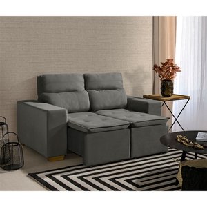Sofá Modular 2 Lugares Marabá 150cm com Molas, Retrátil e Reclinável com Tecido Veludo Nobre Sofatec