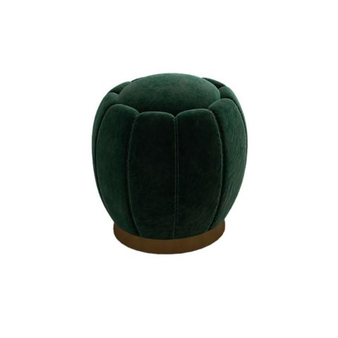 Puff Floré Redondo Confortavel 48x48 Veludo Verde Larbelle