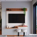 Ver imagem 2 de Painel para TV até 50 Polegadas Ripado 3D Texas com Nichos e Prateleiras Decorativas Off White/Je