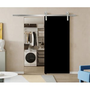 Porta de Correr Preta 210x100 Kit Celeiro