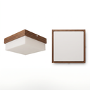 Ver imagem 2 de Luminária Plafon Sobrepor Madeira Acrílico 20x20 Franja MDF Estrutura Imbuia
