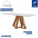 Ver imagem 6 de Mesa de Jantar 6 Lugares Kyra/Arizona com Vidro Cinamomo/Off White/Suede Bege - Cel Móveis